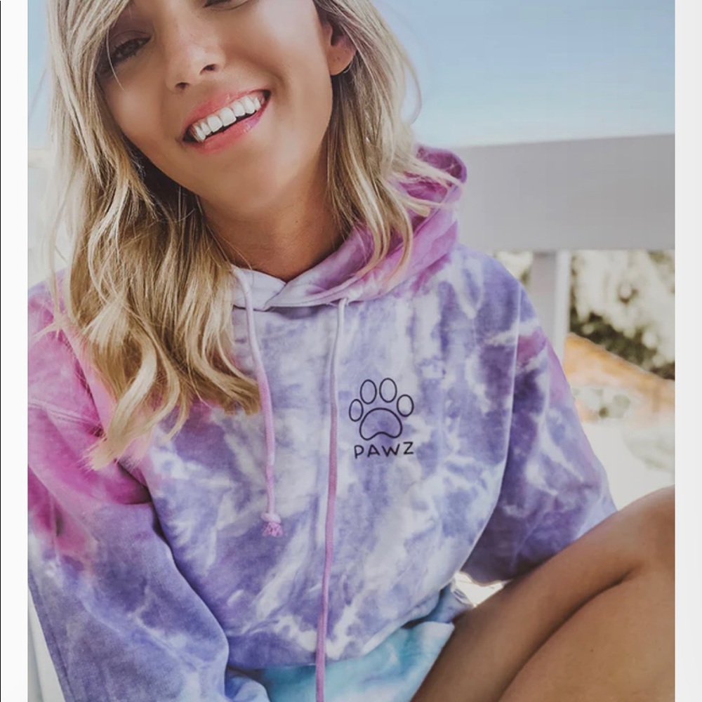 PAWZ COTTON CANDY BLACK CLASSIC TIE DYE HOODIE